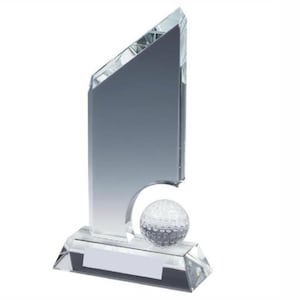Crystal Golf Award with Golf Ball - Personalized Engraving - Gift Boxed