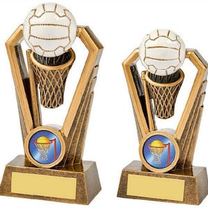 Gold Netball Award Trophy - Personalized Engraving - Custom Insert