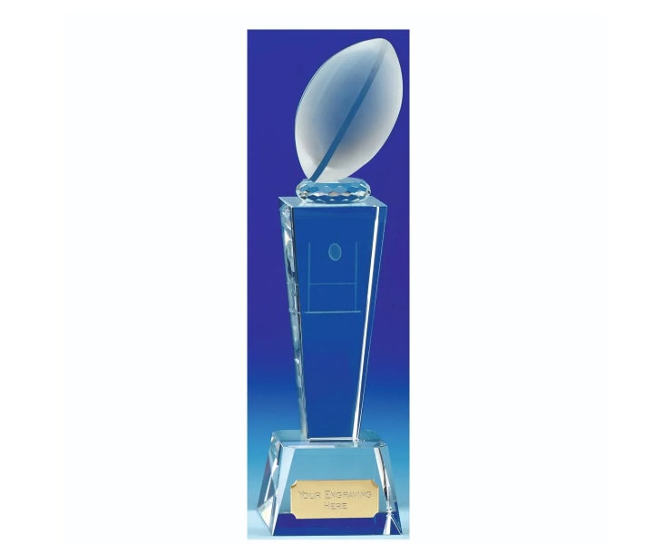 Rugby Ball Crystal Award – Personalised Engraving