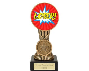 Trofeo de premio Booby Prize para perdedores - Grabado personalizado - Inserto personalizado