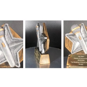 マイク歌唱トロフィー賞 - パーソナライズされた彫刻