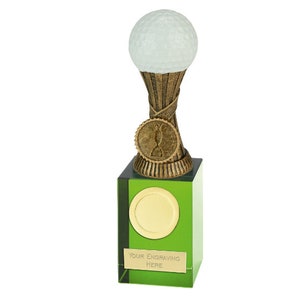 Golf Ball Crystal Award Trophäe - Personalisierte Gravur - Benutzerdefinierter Einsatz