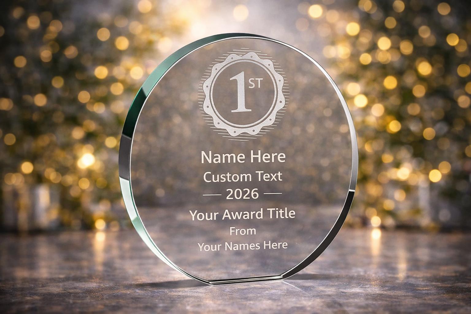 Custom Engraved Wave Designer Glass Award – Elegant Recognition Piece - View #7