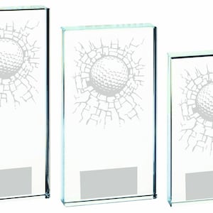 Glass Golf Award - Ball Trophy - Personalized Engraving