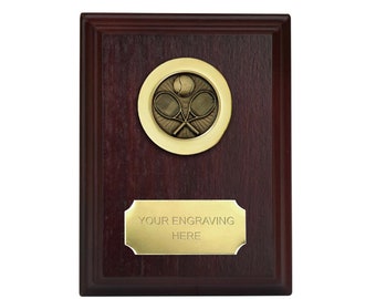Tennisplatz Holzschild Award Trophäe - Rosenholzschild - Personalisierte Gravur - Laser gravur