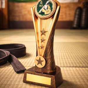 Jiu-Jitsu Award Trophy - Gepersonaliseerde gravure - Aangepaste inzetstukken