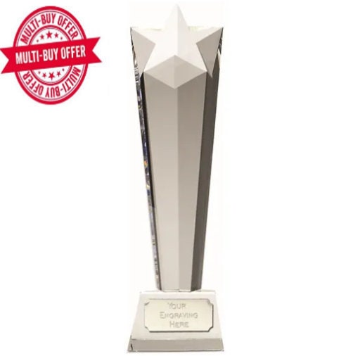 Stern KristallGlas Trophäe - Personalisierte Gravur - Geschenkbox - Schweiz