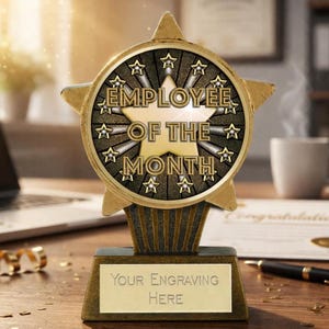 Trofeo al empleado del mes - Grabado personalizado