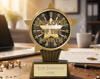Employee of the Month Award Trophy - Personalized Engraving