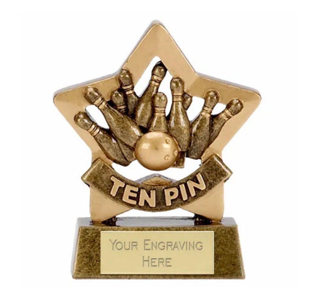 Ten Pin Bowling Award Trophy Personalized Engraving Etsy Uk