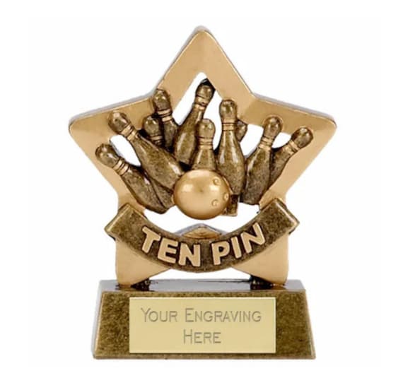 Ten Pin Bowling Award Trophy Personalised Engraving Etsy UK
