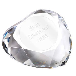 Heart Crystal Paperweight - Laser Engraved - Gift Boxed