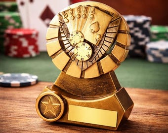 Poker Award Trophy - Personalized Engraving - Custom Insert