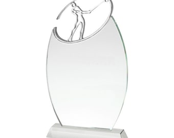 Trofeo Crystal Golf Award - Grabado personalizado - En caja de regalo