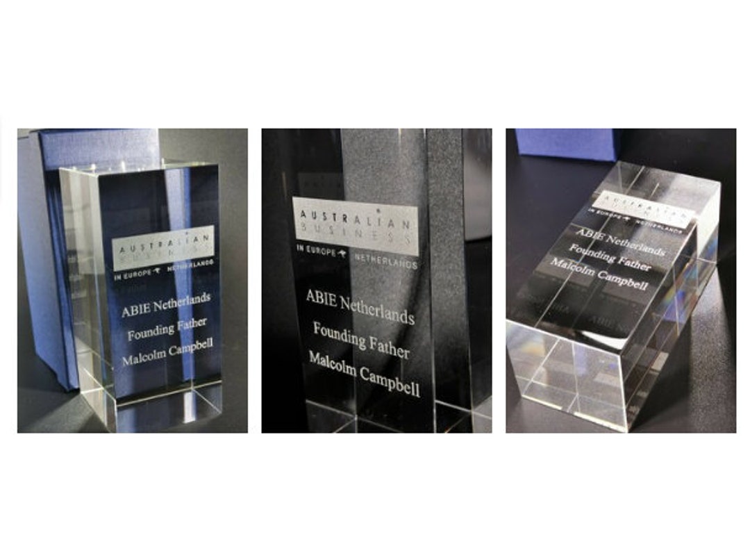 Crystal Glass Block Award Personalised Engraving Gift Boxed Etsy Ireland