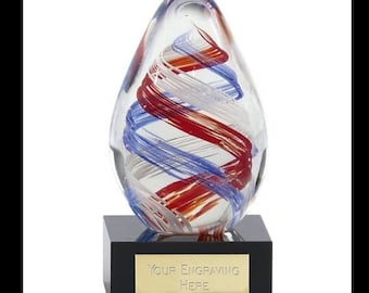 Art Glass Award Trophy - Personalised Engraving