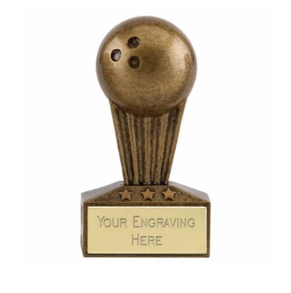Trophée Bowling Résine – Boule Explosive 5,5 Pouces, Gravure Offerte – XP104