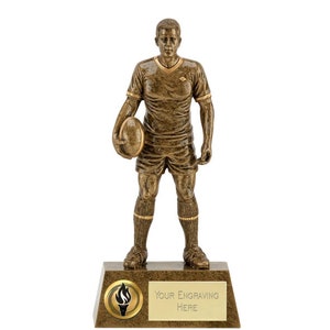 Rugby Male Trophy Award - Personalised Engraving - Customise Insert