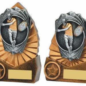 Trofeo de premio masculino de rugby - Grabado personalizado - Inserto personalizado