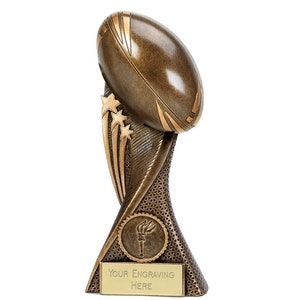 Rugby Ball Trophy Award - Personalised Engraving - Customise Insert