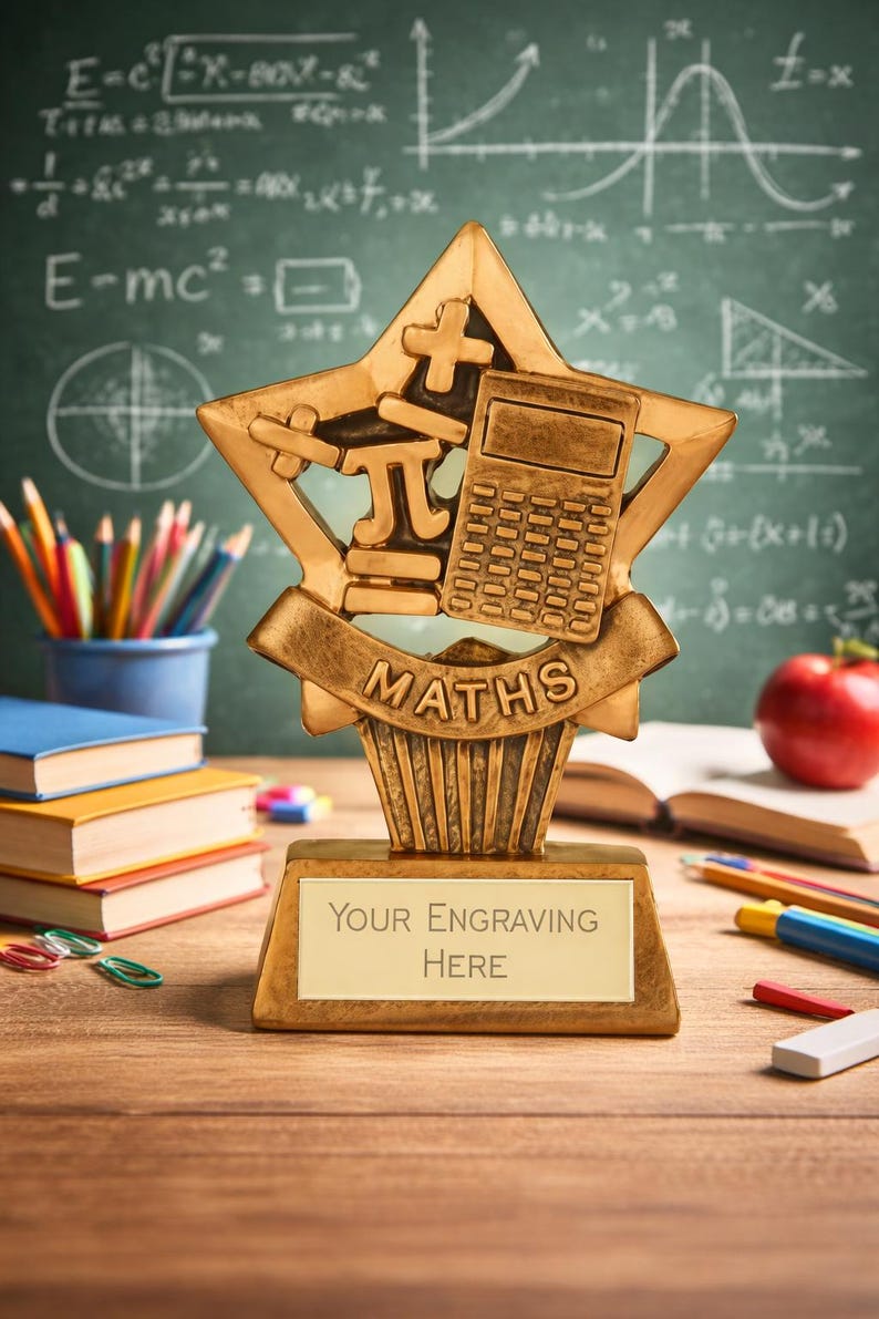 Extra Math Trophy Maths Award 10cm (4