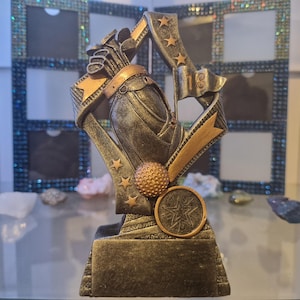Golf Bag Award Trophy - Personalised Engraving - Customise Insert