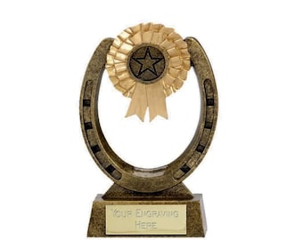 Horse Shoe Award Trophy - Personalised engraving - Customise insert