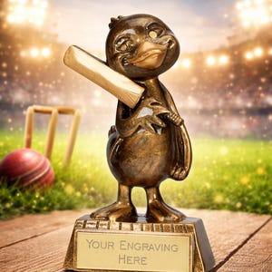 Trofeo Cricket 'Battaglia Bandiera' Con Battitore - Personalizzabile Con Incisione Gratuita