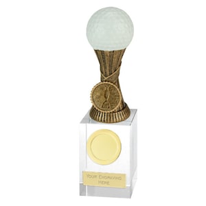 Golf Ball Award Trophy - Personalized Engraving - Custom Insert