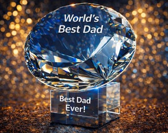 Personalised Crystal Diamond Award – Heavy Engraved Glass Trophy
