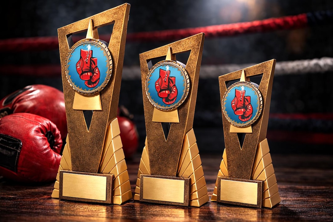Boxing Abstract Trophy Boxing Award Trophy - Personalized Engraving - Etsy