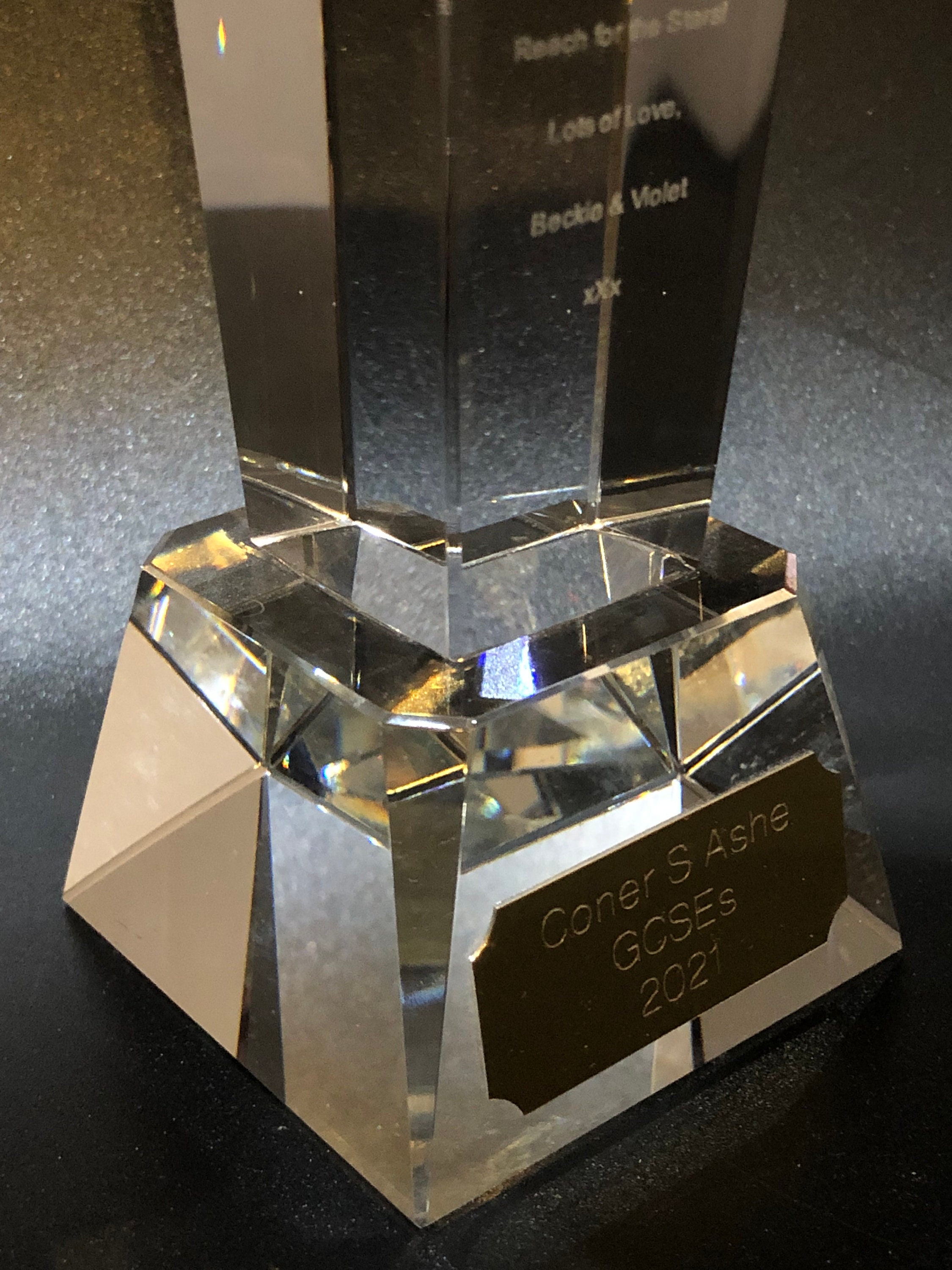 Trophée de football en verre de cristal Coffret cadeau Gravure  personnalisée -  France