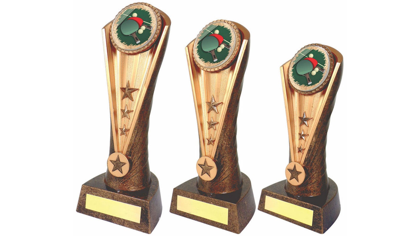 Table Tennis Award Trophy - Personalized Engraving - Custom Inserts