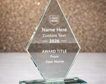 Récompense personnalisée en verre de jade - Cadeau trophée gravé personnalisé