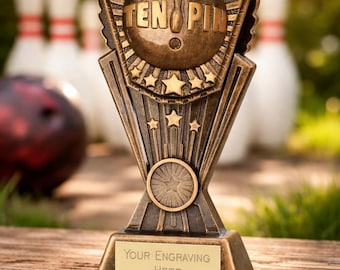 Bowling Ten-Pin Trophy Award- Personalised Engraving