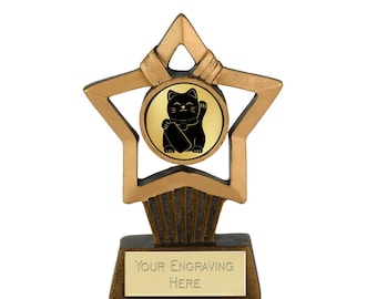 Cat Award Trophy - Personalized Engraving