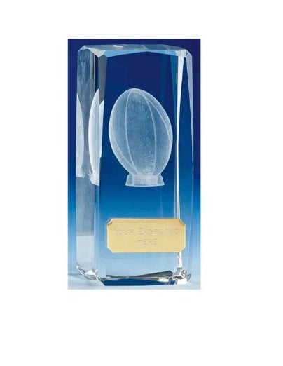 Trophée Rugby En Cristal Avec Gravure Gratuite - 2 Tailles - Coffret Présentation