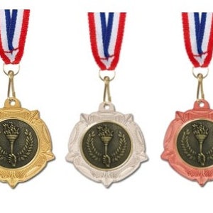 Rose Star Medals - Engraved Medals - Custom Medals - 2 Inch (50mm) Diameter