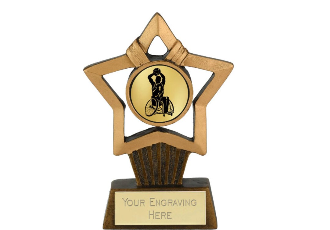 Basketball Wheelchair Male Award Trophy - Personalized Engraving - Etsy