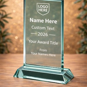Personalised Jade Glass Award | Laser Engraved Trophy