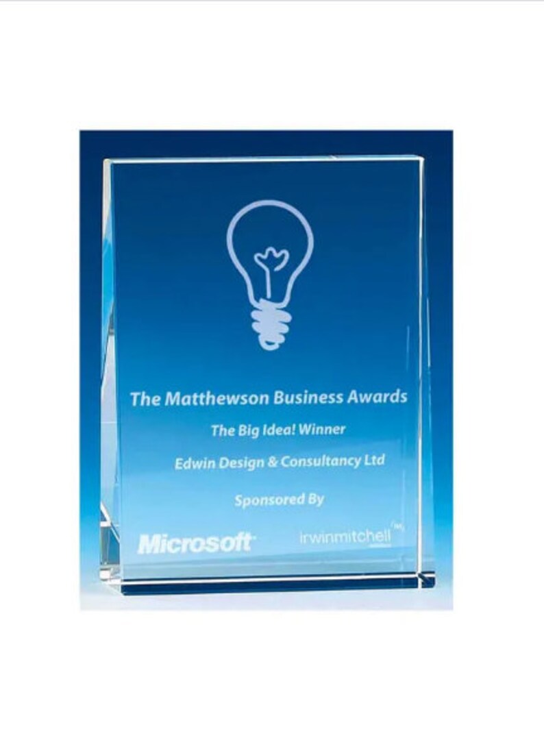 Crystal Glass Award Trophy- Gift Boxed - Personalised Engraving Crystal Glass Award Trophy- Gift Boxed - Personalised Engraving