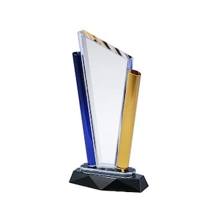 Colour Glass Award Trophy - Personalized Engraving - Gift Boxed