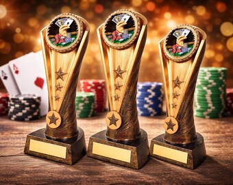 Poker Award Trophy - Personalized Engraving - Custom Inserts