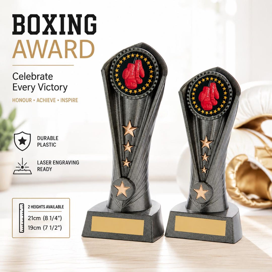 Boxing Abstract Trophy Boxing Trophy Award – Personalised Engraved Boxing Trophy – Boxing ...