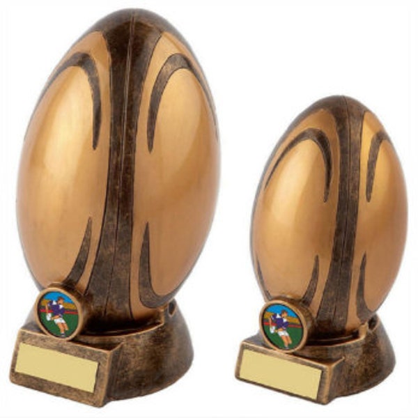 Trophée Ballon de Rugby - Gravure Personnalisée - Insertion Personnalisée