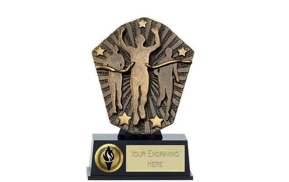 Trophy Inscriptions Running Plaques Personalized Engraved Gold Marathon Runner Trophy With Custom ...