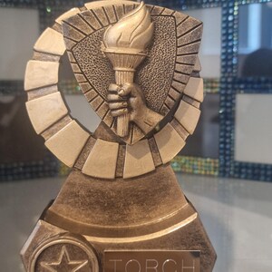 Victory Torch Award Trophy - Personalized Engraving - Custom Insert