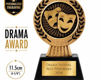 Drama Award Trophy – Personalised Engraving, Theatre Performance Gift