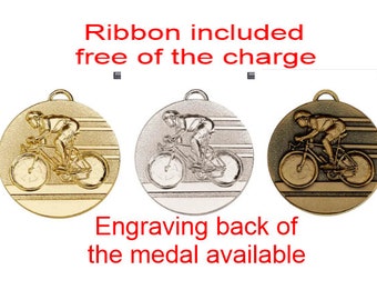 Cycling Medals - Gold, Silver, Bronze - 50MM (2&quot;) - engravable