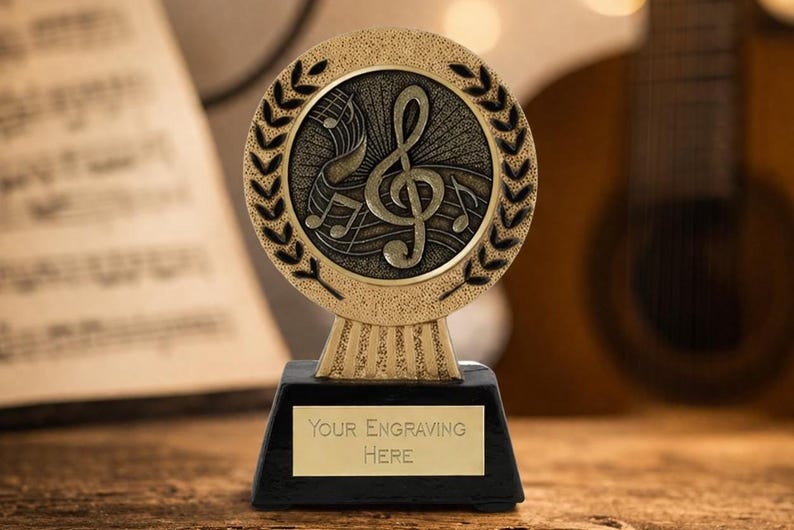 Music Notes Award Trophy - Personalized Engraving - Etsy